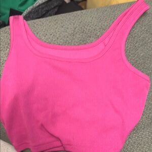 Vibrant Pink Ribbed Tank Top